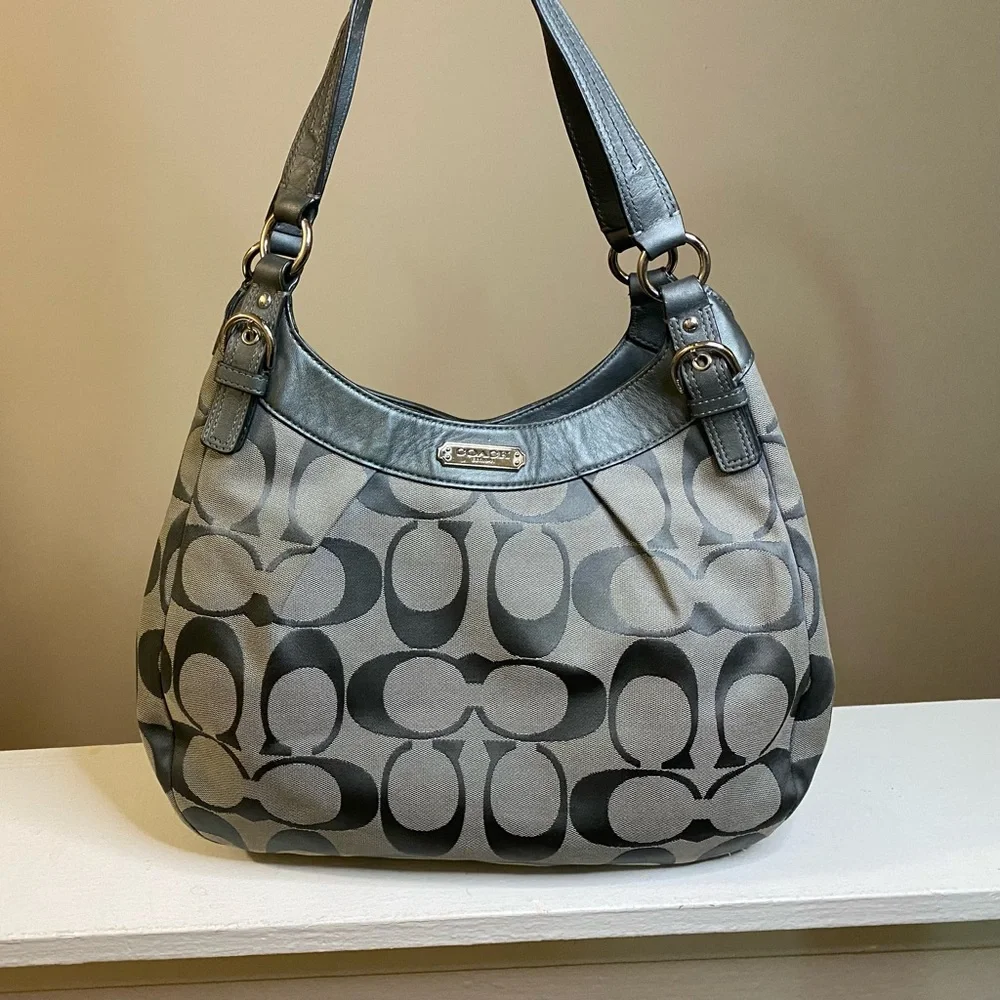 Coach | Bags | Coach Soho Purse Gray Charcoal Signature Shoulder